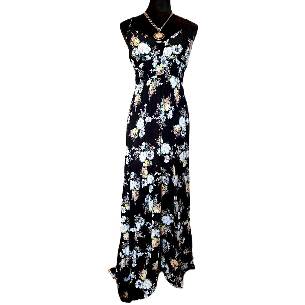 SO Black Floral Maxi Dress